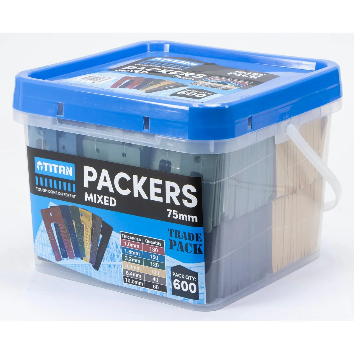 Titan 75mm Mixed Window Packers - 600 Piece - Durable Plastic - Leveling Solution - Image 2