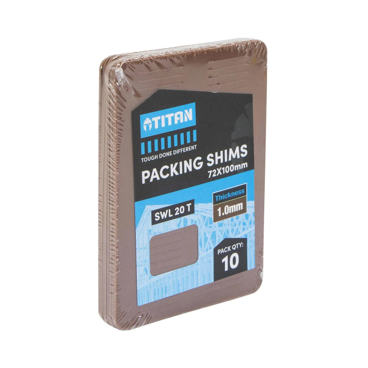 Titan Brown Shim Packing 10 Piece - 1 x 72 x 100mm - Heavy-Duty Support - Image 2