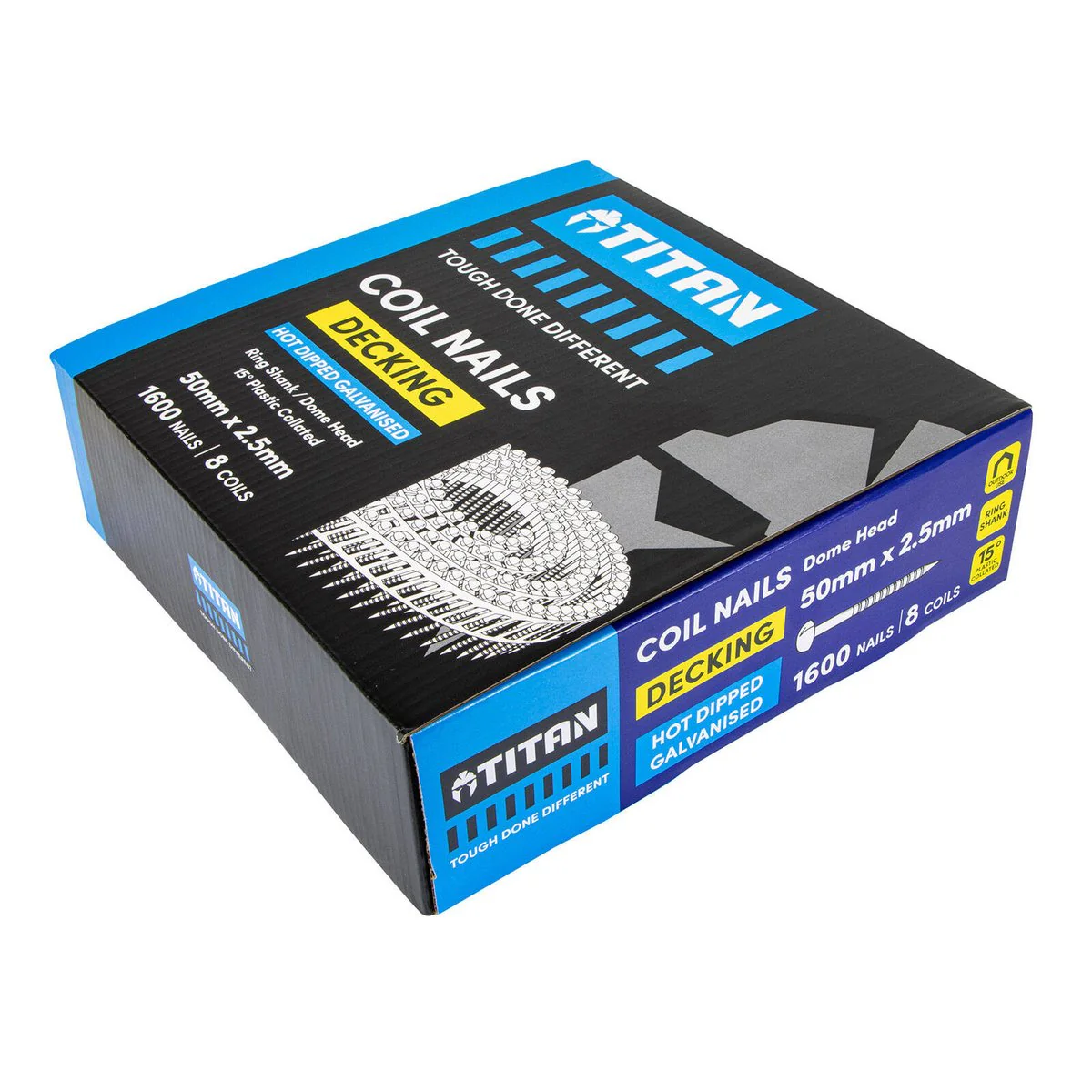 Titan Collated Coil Nail Dome Ring 50 x 2.5mm - 1600 Pack - Hot Dipped Galvanised - Image 3