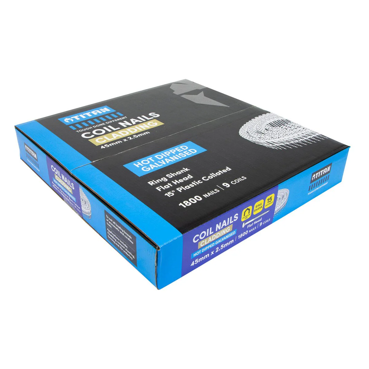 Titan Collated Coil Nail Ring 1800 Pack - 45 x 2.5mm - Hot Dipped Galvanized - Corrosion Resistant - Image 2