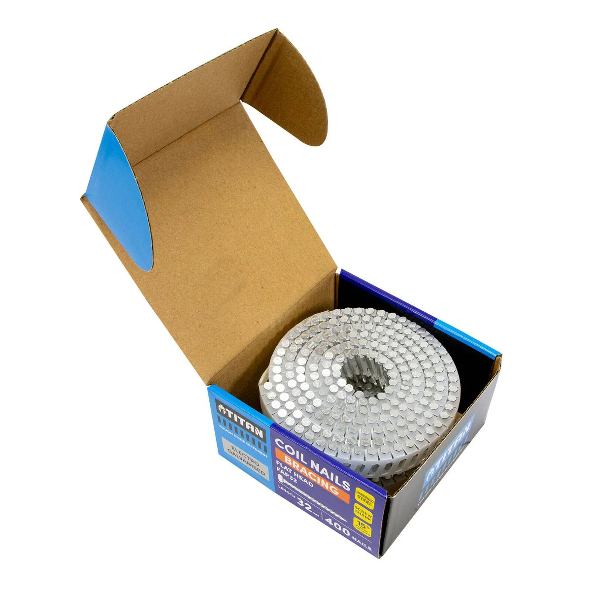 Titan Collated Coil Nail Screw 32 x 2.5mm - 400 Pack - Electro Galvanised - Durable - Image 4