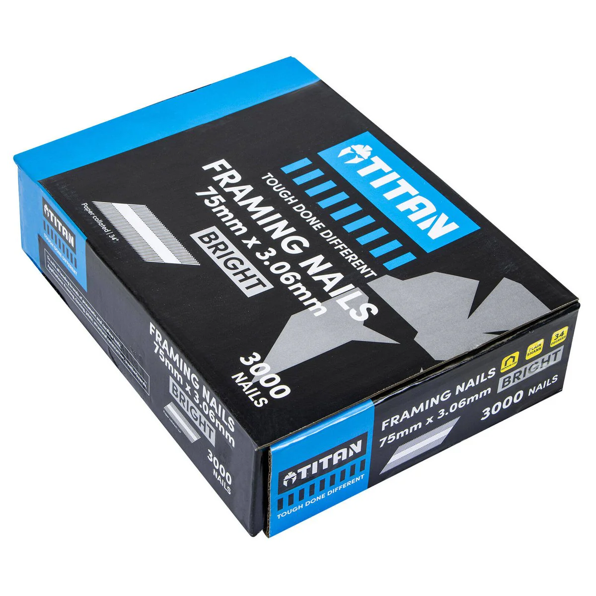 Titan Collated Framing Nails - 75mm x 3.06mm - Bright Steel - 3000 Pack - Image 3