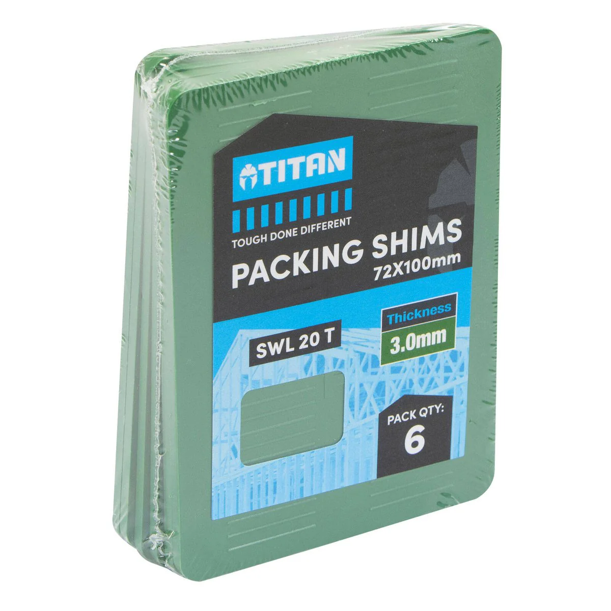 Titan Green Shim Packing - 6 Piece - 3 x 72 x 100mm - Heavy-Duty, No-Slip Design - Image 2