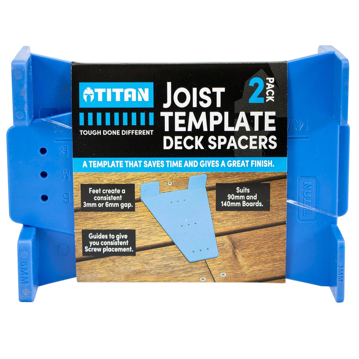 Titan Install Decking Joist Template Spacer 2 Pack - 135mm x 100mm - Consistent Gaps