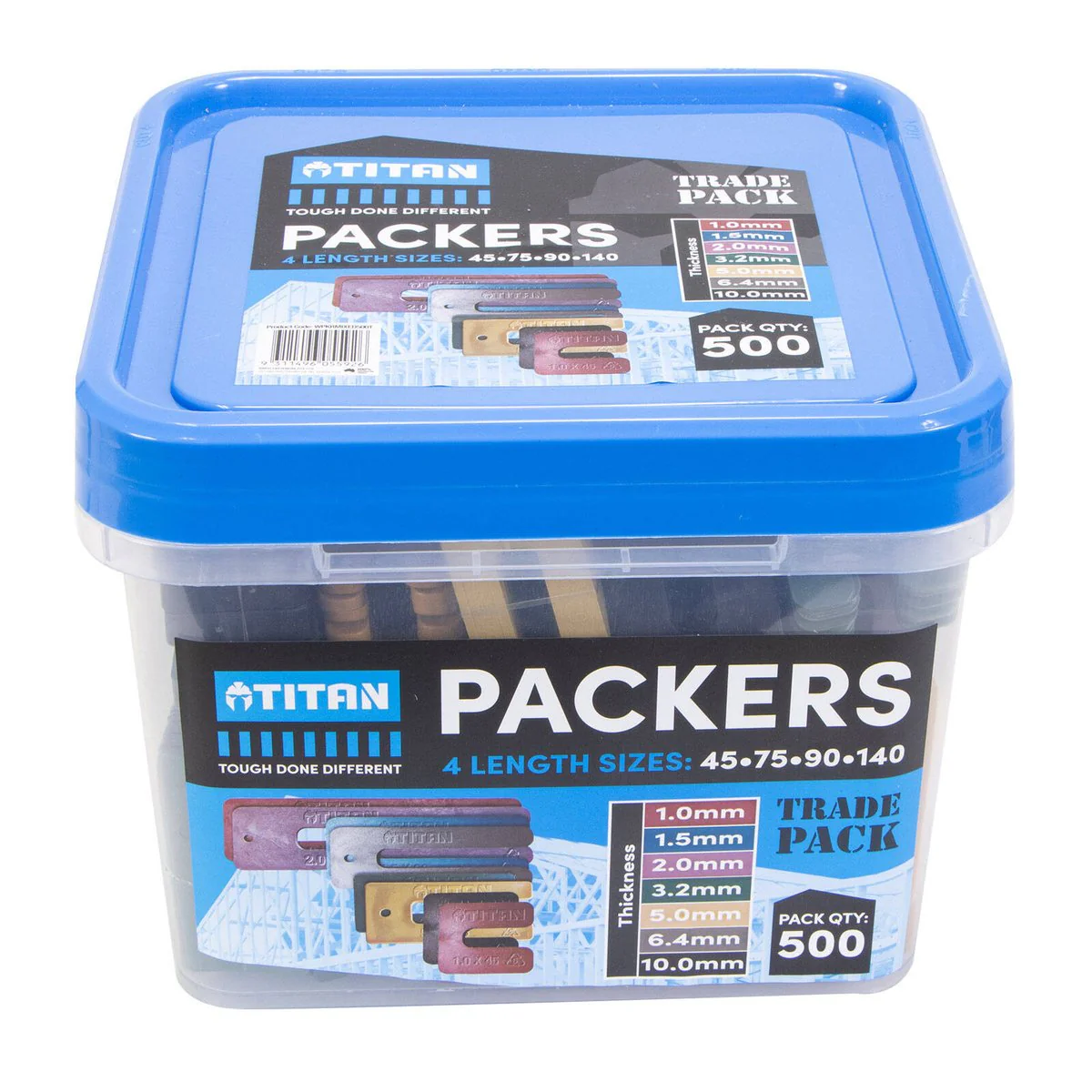 Titan Mixed Window Packers - 500 Piece - 4 Sizes - Durable Plastic - UV Stable