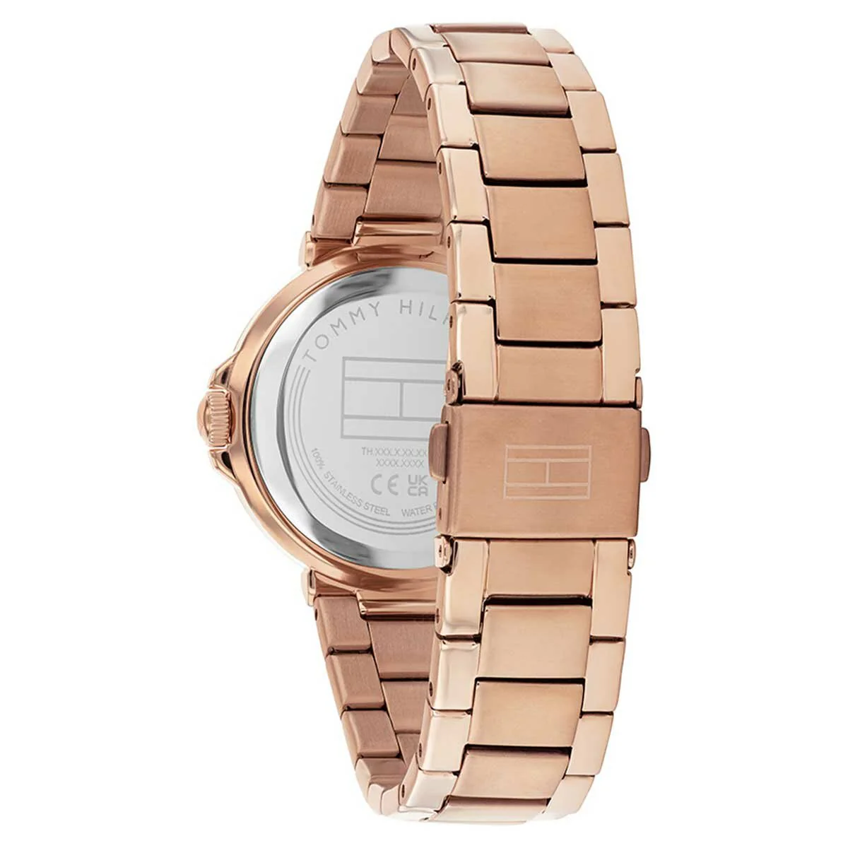 Tommy Hilfiger Lori Rose Gold Stainless Steel Black Dial Quartz Watch - Image 3