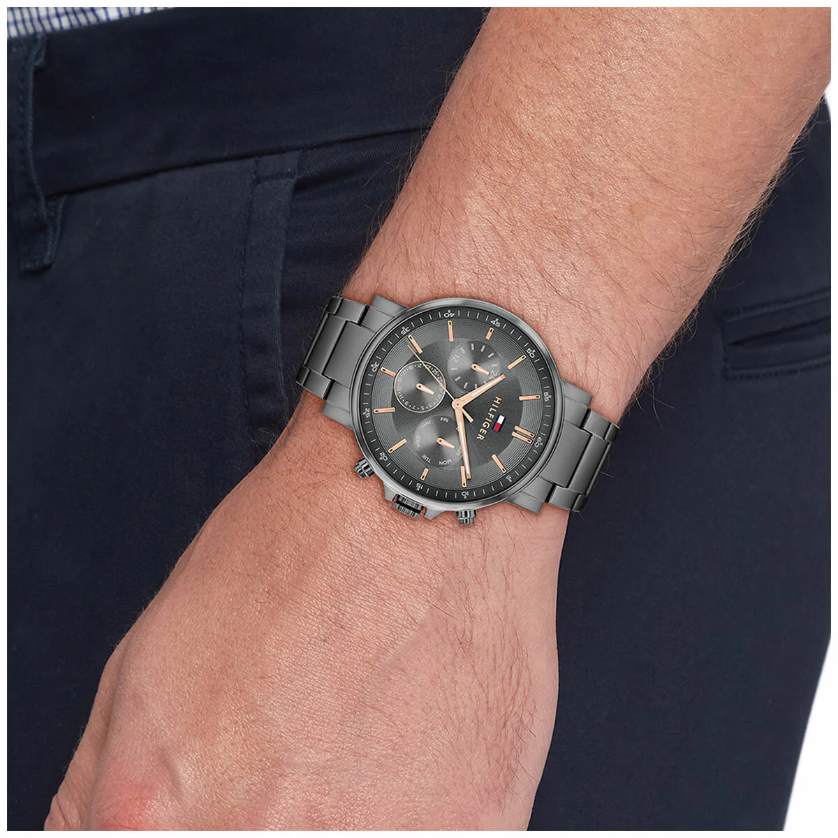 Tommy Hilfiger Tyson Grey Dial Grey Steel Men's Watch 1710711 - Image 3