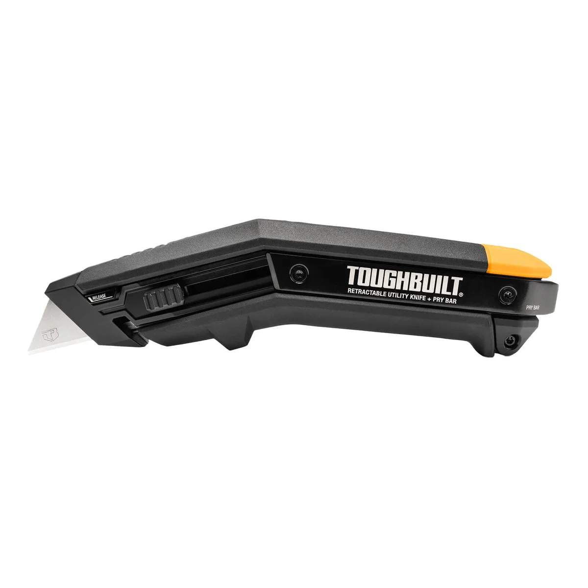 Toughbuilt Angled Utility Knife with Pry Bar - 5 Blades - 169mm x 46mm x 26mm - Ergonomic Handle - Versatile Cutting Tool - Image 2