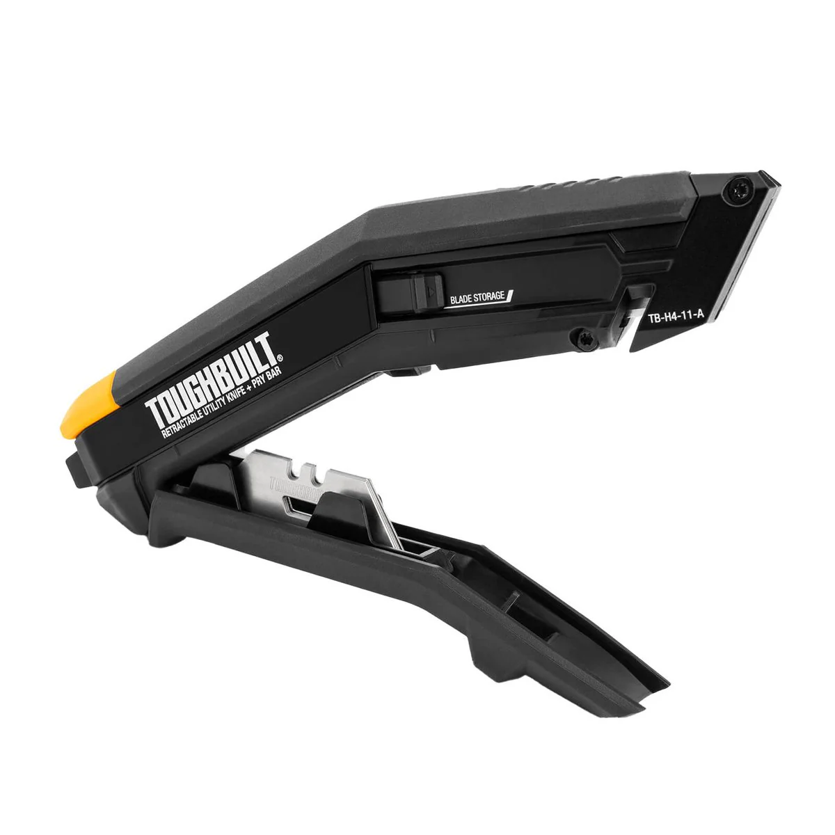 Toughbuilt Angled Utility Knife with Pry Bar - 5 Blades - 169mm x 46mm x 26mm - Ergonomic Handle - Versatile Cutting Tool - Image 4