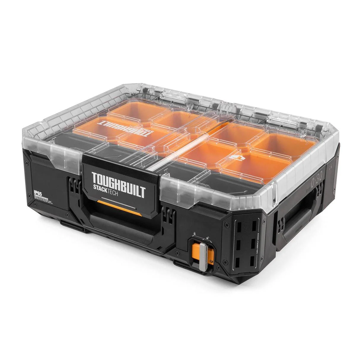 Toughbuilt Stacktech Organiser - 8 Deep Bins - 410mm x 185mm x 530mm - Durable Storage Solution