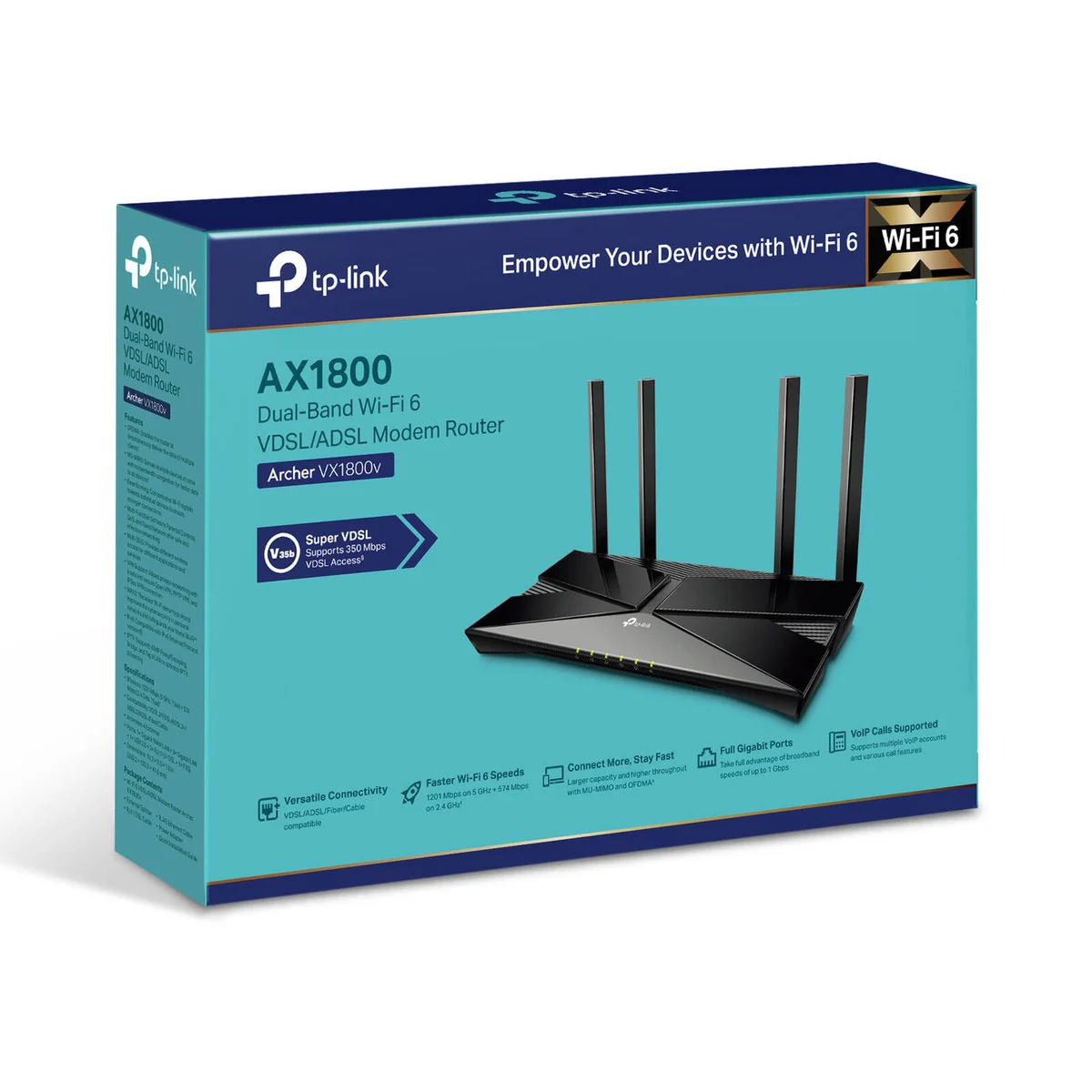 TP-Link AX1800 Dual Band Wi-Fi 6 VDSL ADSL Modem Router - 1800Mbps - Gigabit - Image 4