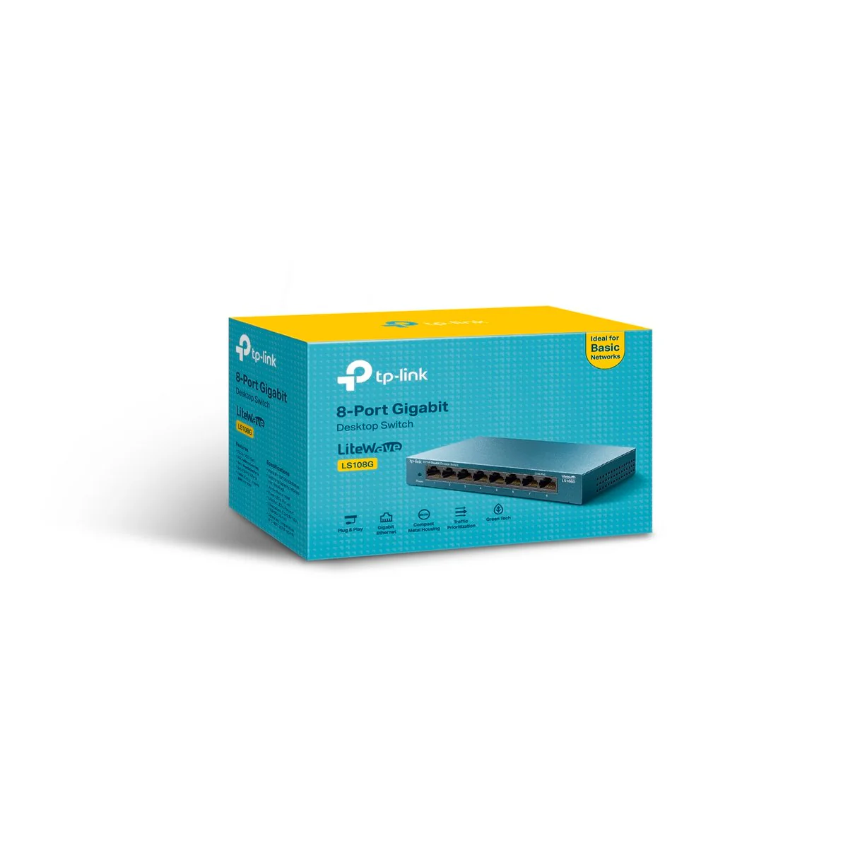 TP-Link LS108G 8 Port Gigabit Desktop Switch - 10/100/1000Mbps - Black - Image 3