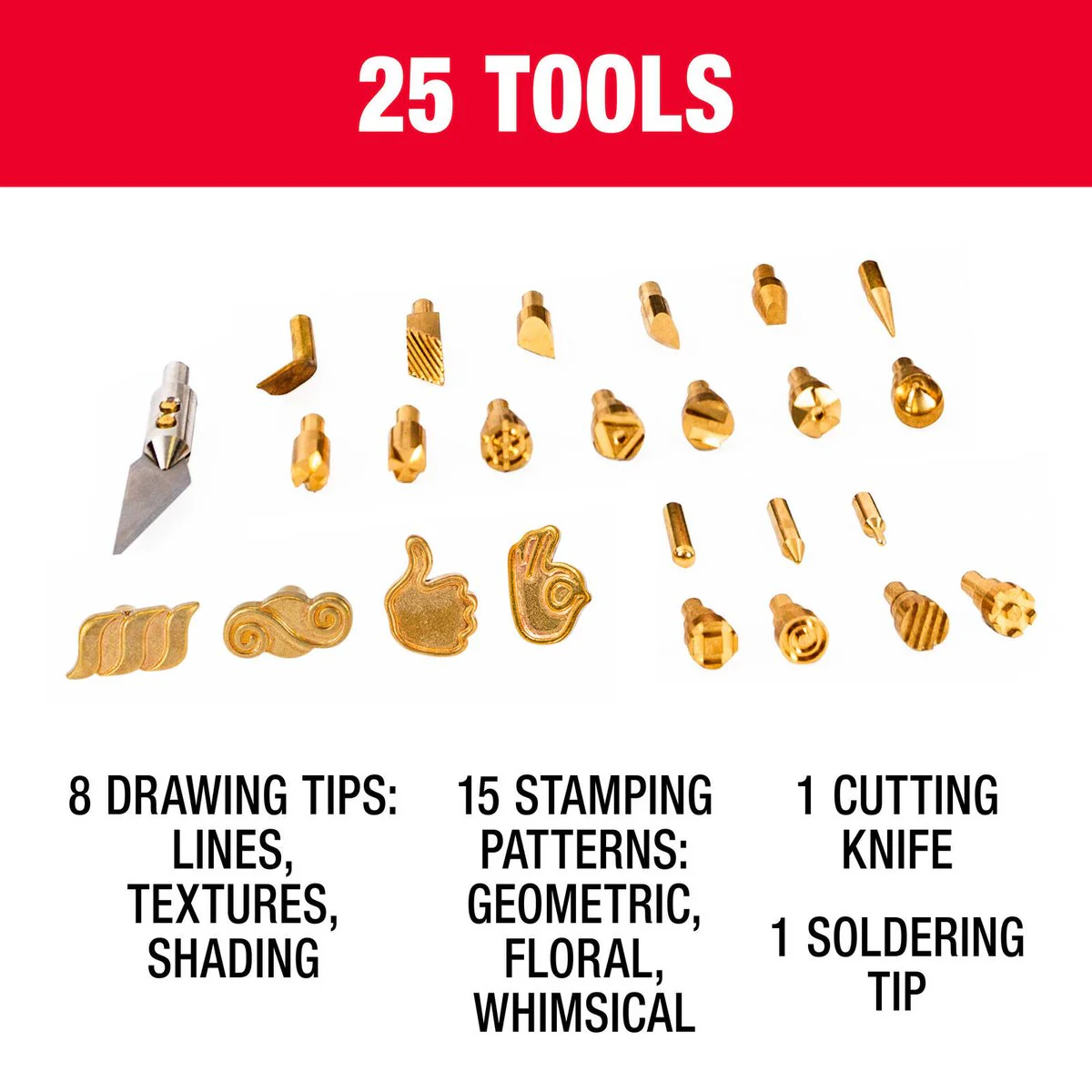 Tradeflame 27 Piece Wood Burning Kit - 42mm x 258mm x 134mm - Ergonomic Design - Image 3