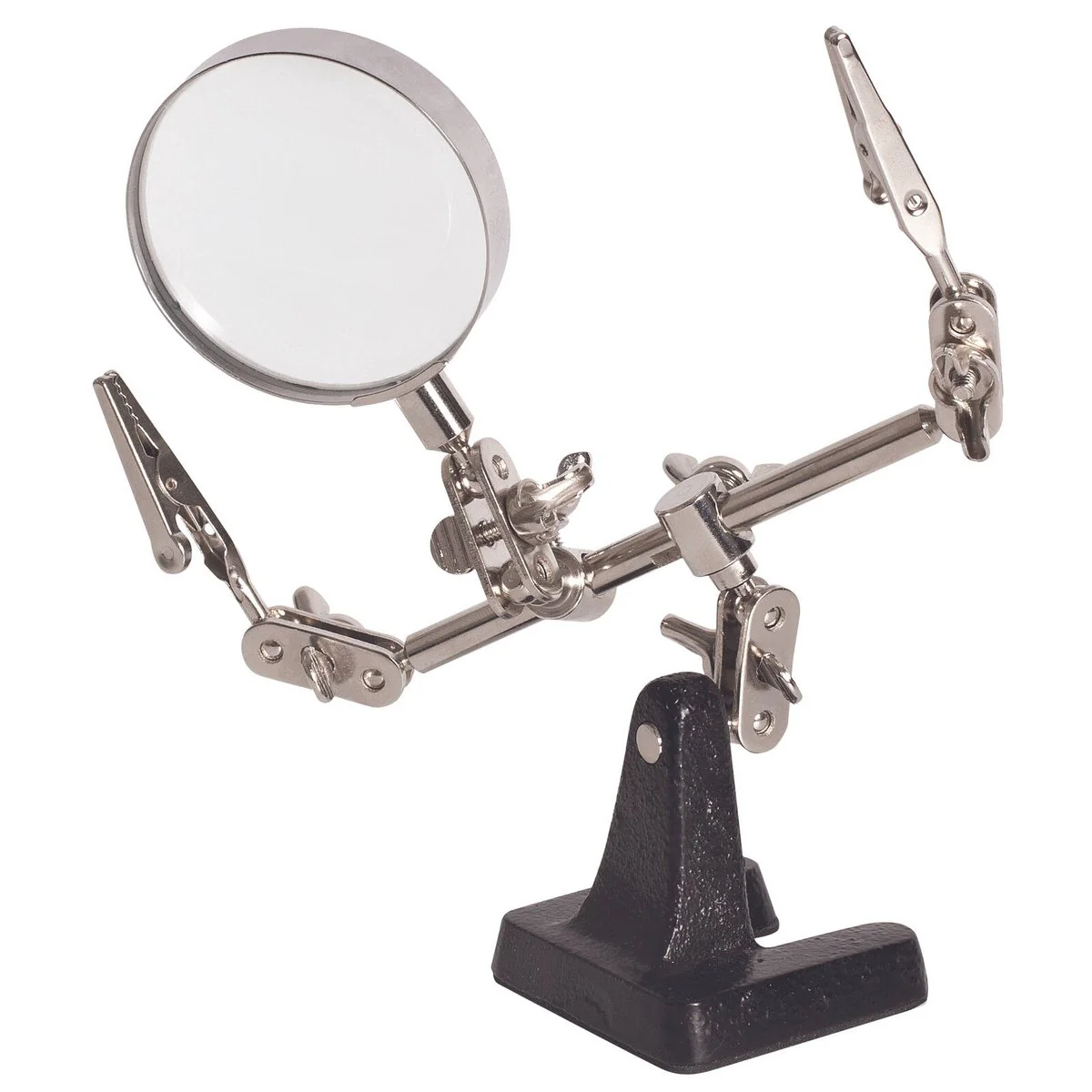 Tradeflame Helping Hand - Desktop Tool - 360° Positioning - 2x Magnification - Cast Iron Base