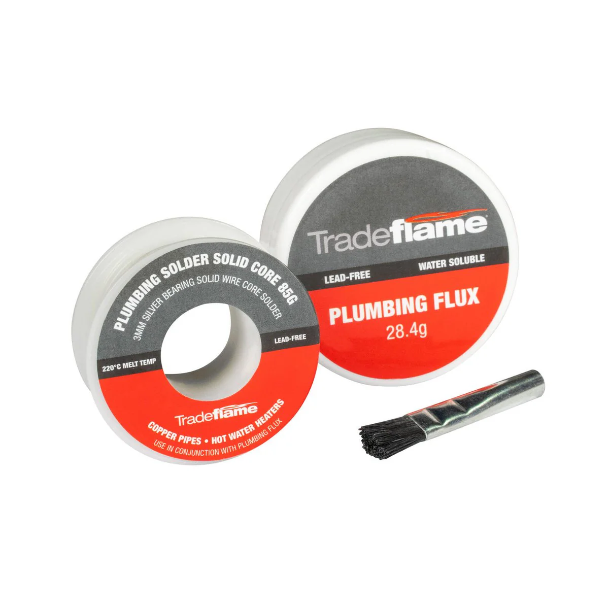 Tradeflame Plumbing Solder and Flux Kit 85g Silver Bearing Lead Free
