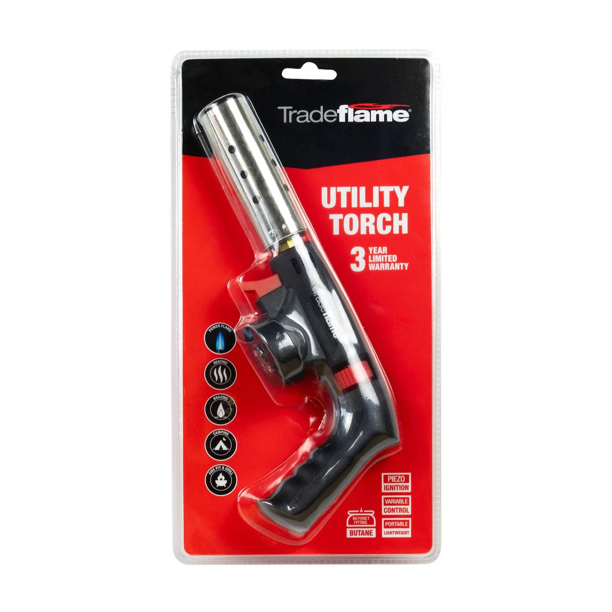 Tradeflame Utility Torch - Stainless Steel & Brass - Variable Flame Control - 14.5mm x 27.4mm x 6.3mm - Image 2