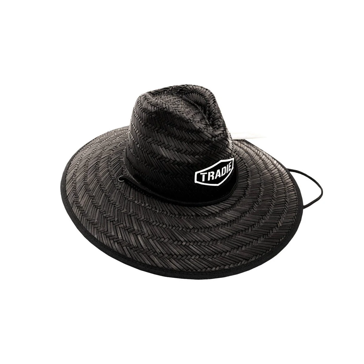 Tradie Black Straw Hat - One Size - Lightweight - Sun Protection - Black - Image 2