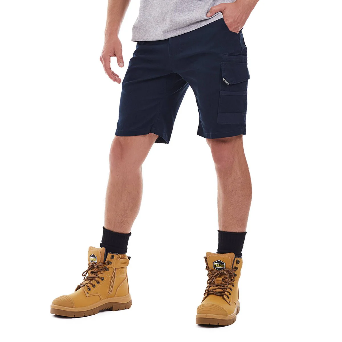 Tradie Core Cargo Shorts 82 - Navy - Flex Fabric - Comfortable Movement - Image 2