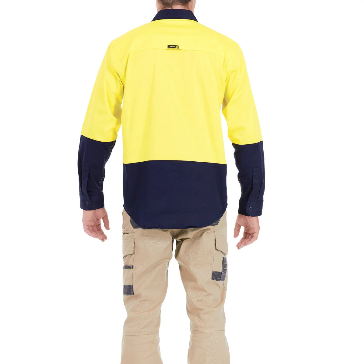 Tradie Core Hi Vis Yellow Long Sleeve Reflective Shirt X-Large - Safety - Comfort - Breathable - Image 4
