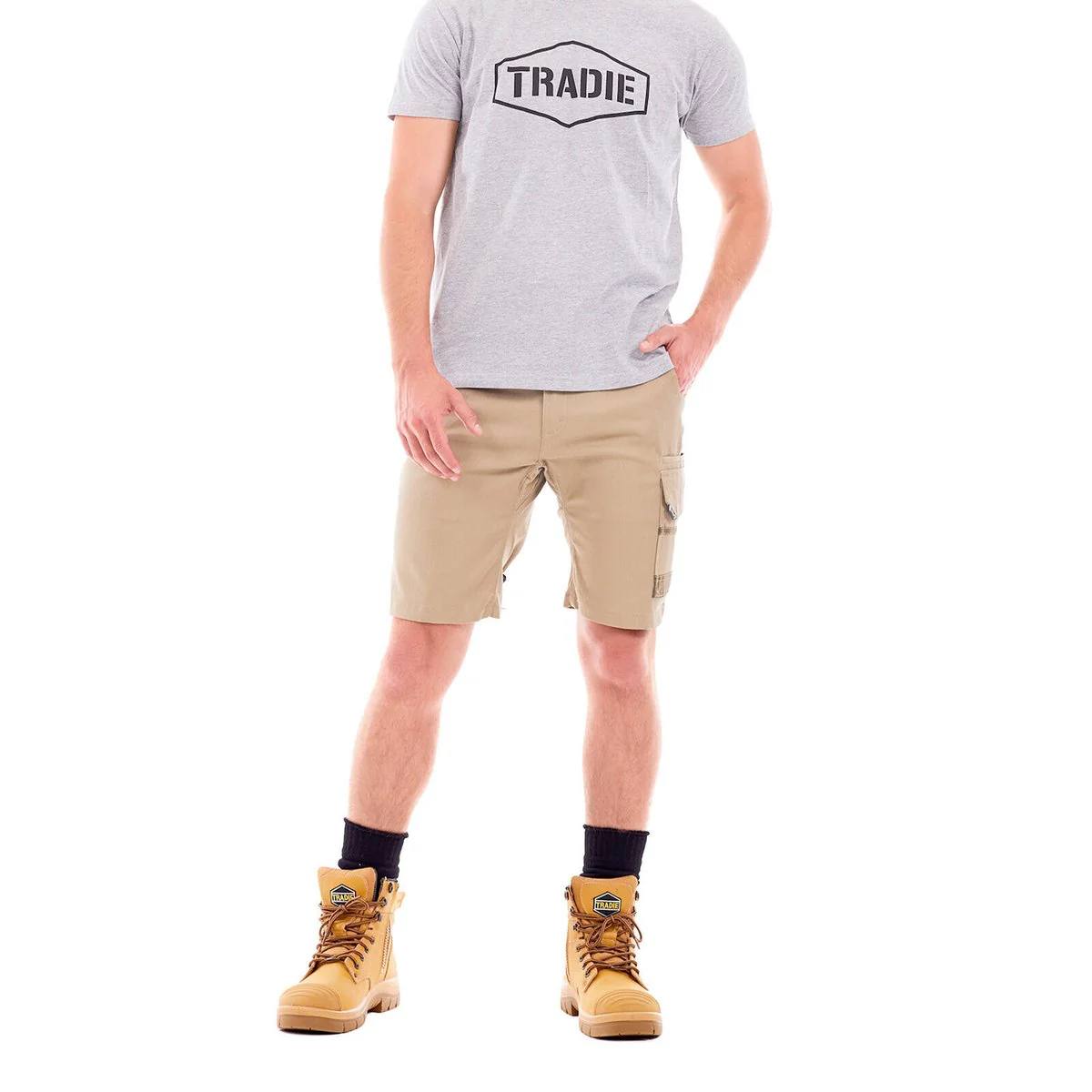 Tradie Core Khaki Cargo Shorts 97 - Flex Fabric - Comfortable Fit - Durable - Image 5