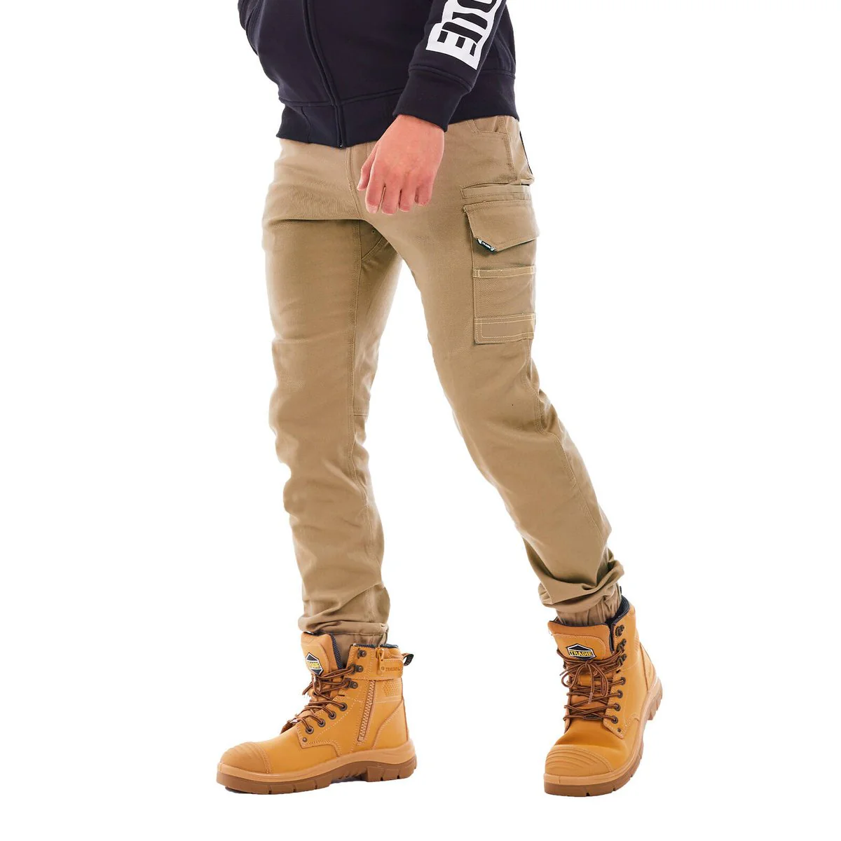 Tradie Core Khaki Skinny Cuffed Pant 102 - Flex Fabric - Cuffed Ankle - 380mm x 730mm x 30mm - Image 3