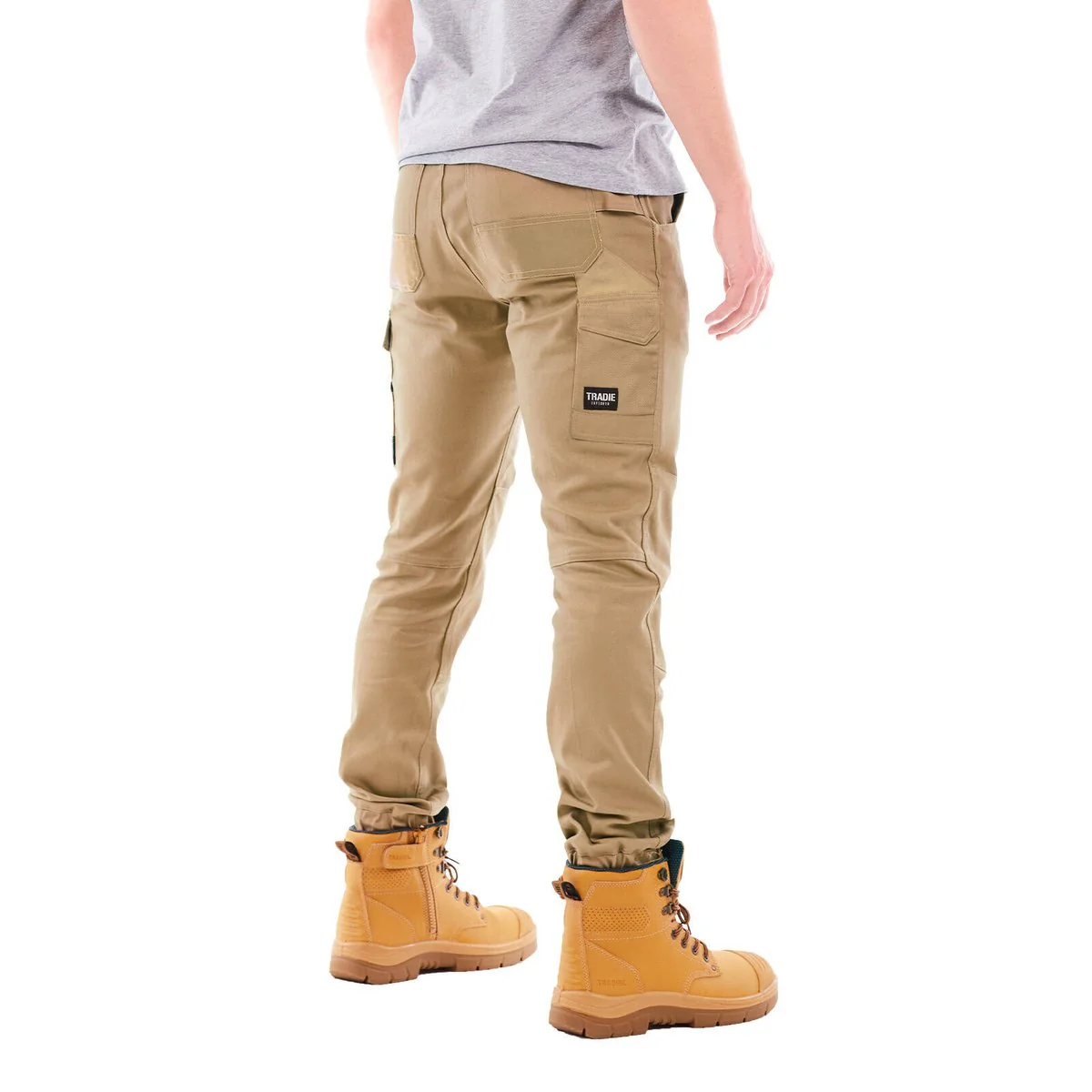 Tradie Core Khaki Skinny Cuffed Pant 102 - Flex Fabric - Cuffed Ankle - 380mm x 730mm x 30mm - Image 4