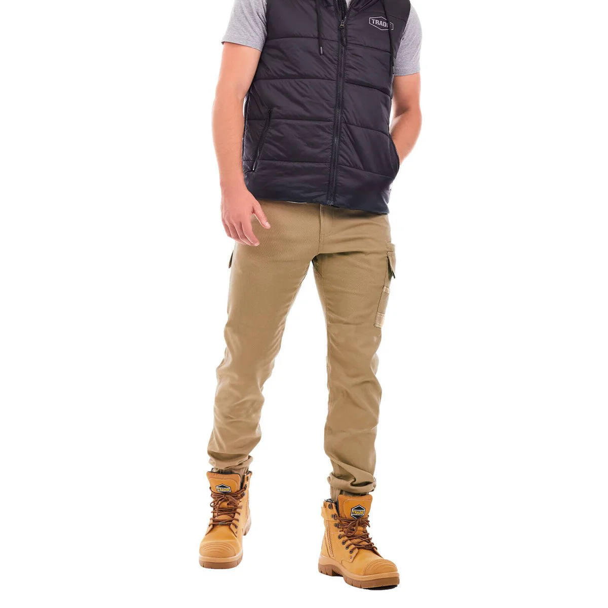 Tradie Core Khaki Skinny Cuffed Pant 92 - Flex Fabric - Cuffed Ankle - Image 5