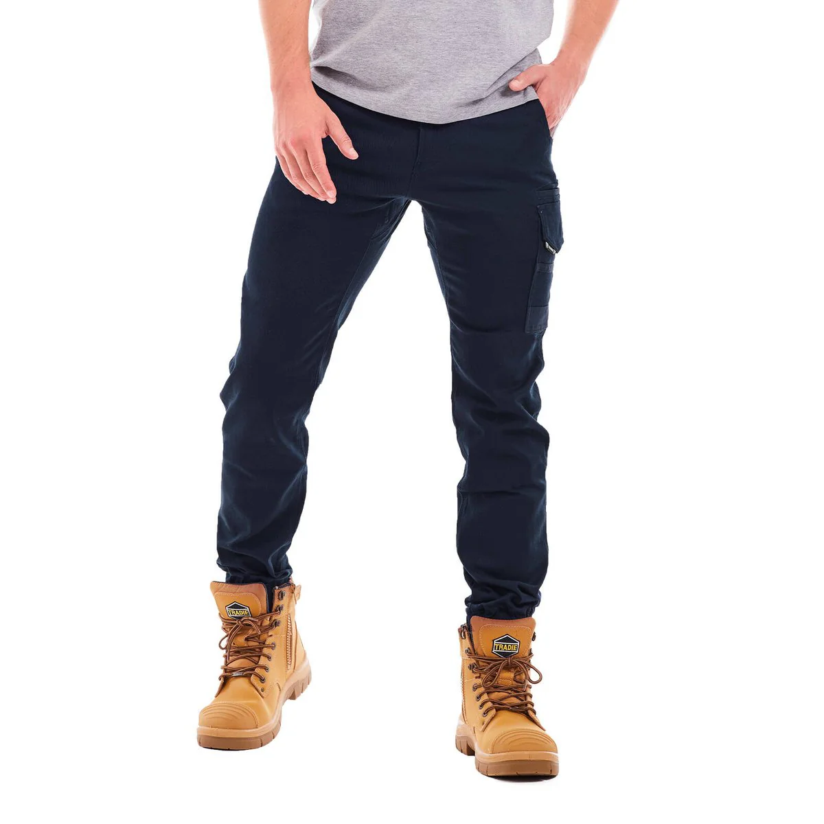 Tradie Core Navy Skinny Cuffed Pant 92 - Flex Fabric - Comfortable Fit - Image 2
