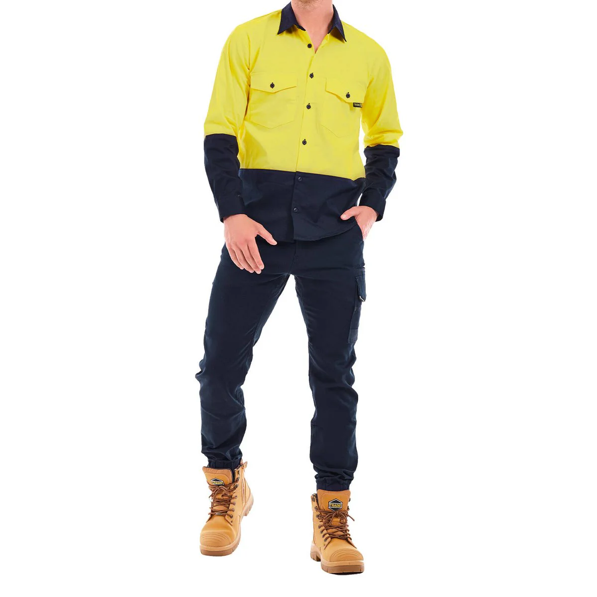 Tradie Core Navy Skinny Cuffed Pant 97 - Men's Workwear - Flex Fabric - Cuffed Ankle - Image 5