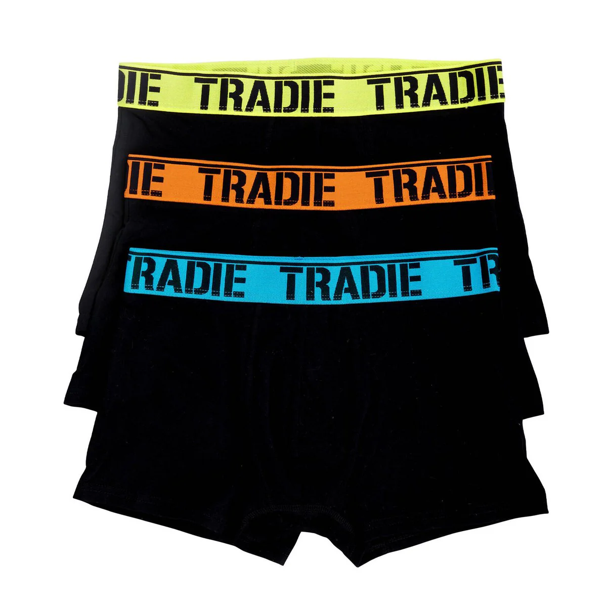 Tradie Mens Fluro Bright Trunk 3 Pack 2XL - Cotton Stretch - Comfortable Fit - Image 2