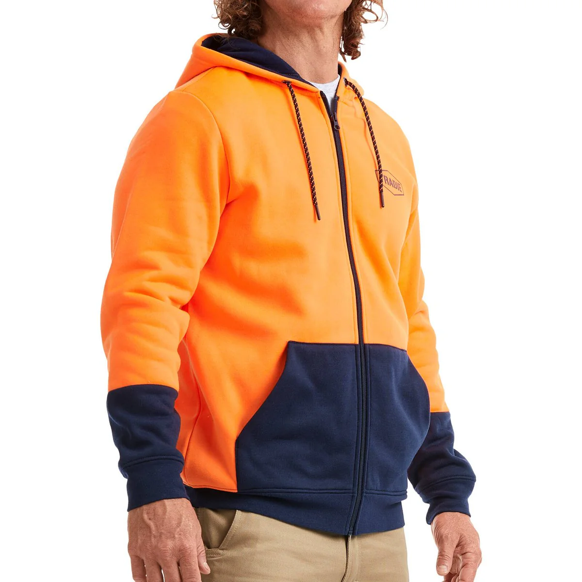 Tradie Orange Hi Vis Hoodie Medium - Soft Fabric - Large Pocket - Safety - Image 3
