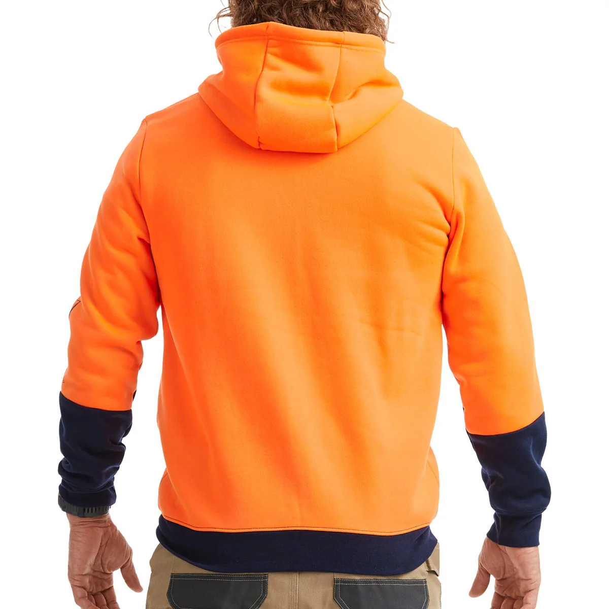 Tradie Orange Hi Vis Hoodie Medium - Soft Fabric - Large Pocket - Safety - Image 4