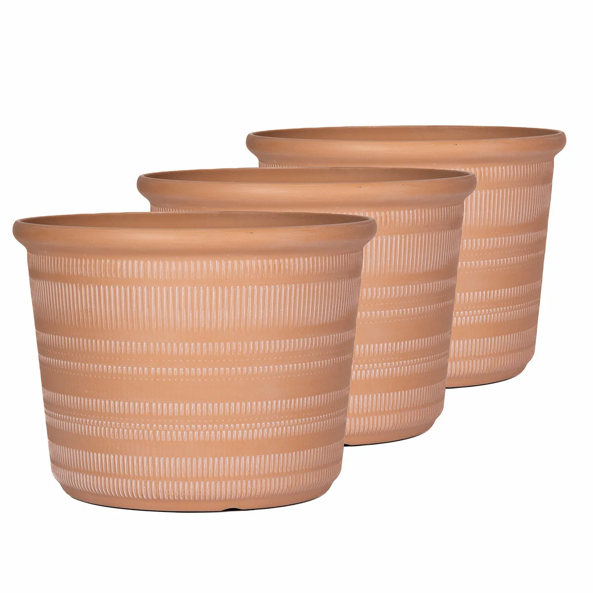 Trendspot Forum Planters 3 Pack 14.4in Terracotta Weather Resistant PP - Image 3