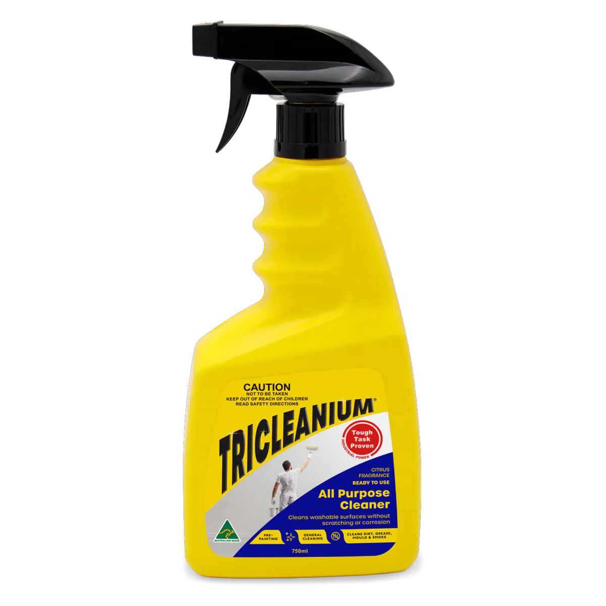 Tricleanium All Purpose Cleaner 750ml - Ready to Use - Industrial Strength - Non-Abrasive - Yellow