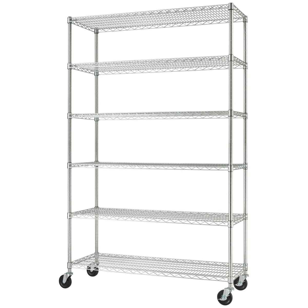 Trinity 6 Tier Steel Wire Shelf Rack Chrome Heavy Duty CTBFZ-0945