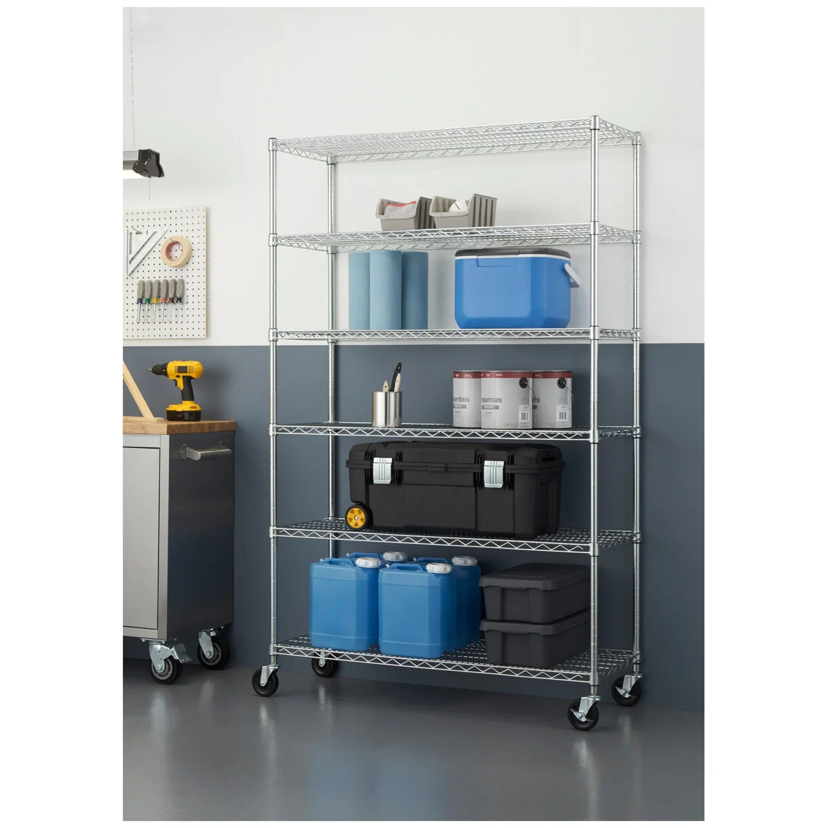 Trinity 6 Tier Steel Wire Shelf Rack Chrome Heavy Duty CTBFZ-0945 - Image 2
