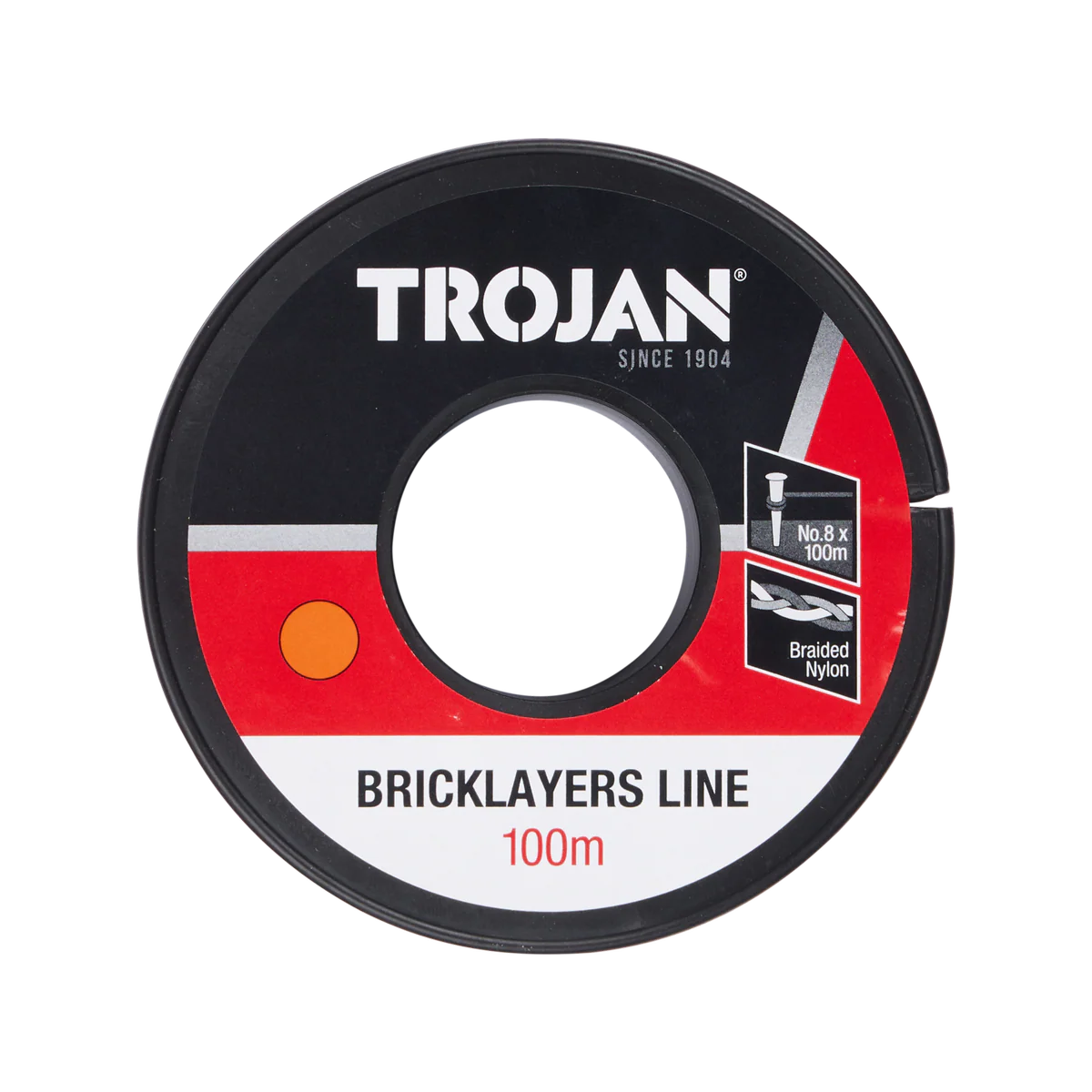 Trojan 100m No 8 Brickline - Orange Nylon Marking Line - Durable & High Visibility - Image 2