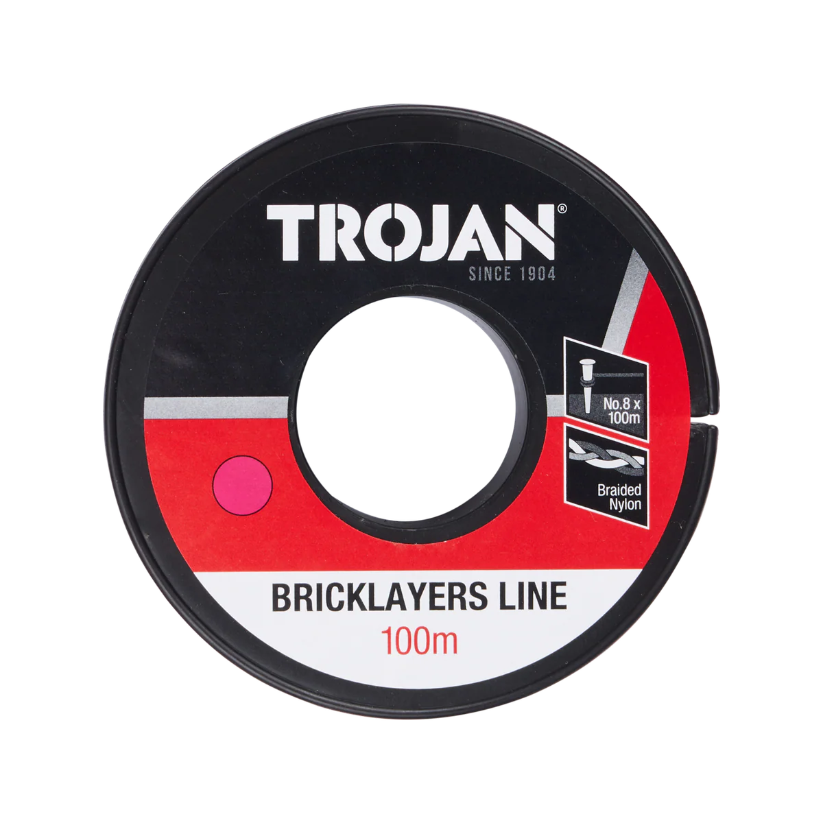 Trojan 100m Pink Brickline - 8-Strand Braided Nylon - High Visibility - Image 2