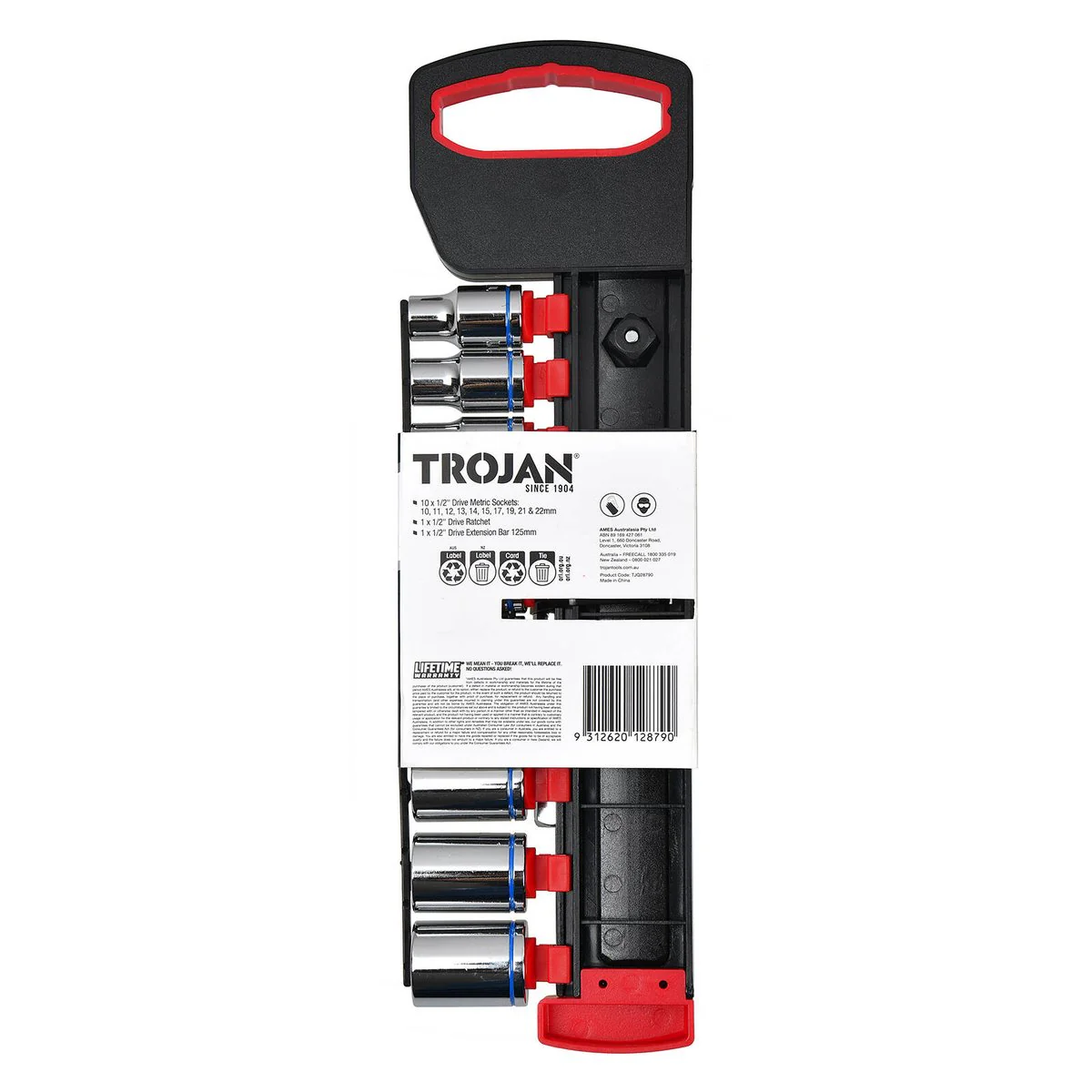 Trojan 12 Piece Socket Set 1/2" - Metric Chrome Vanadium - Lifetime Warranty - Image 4