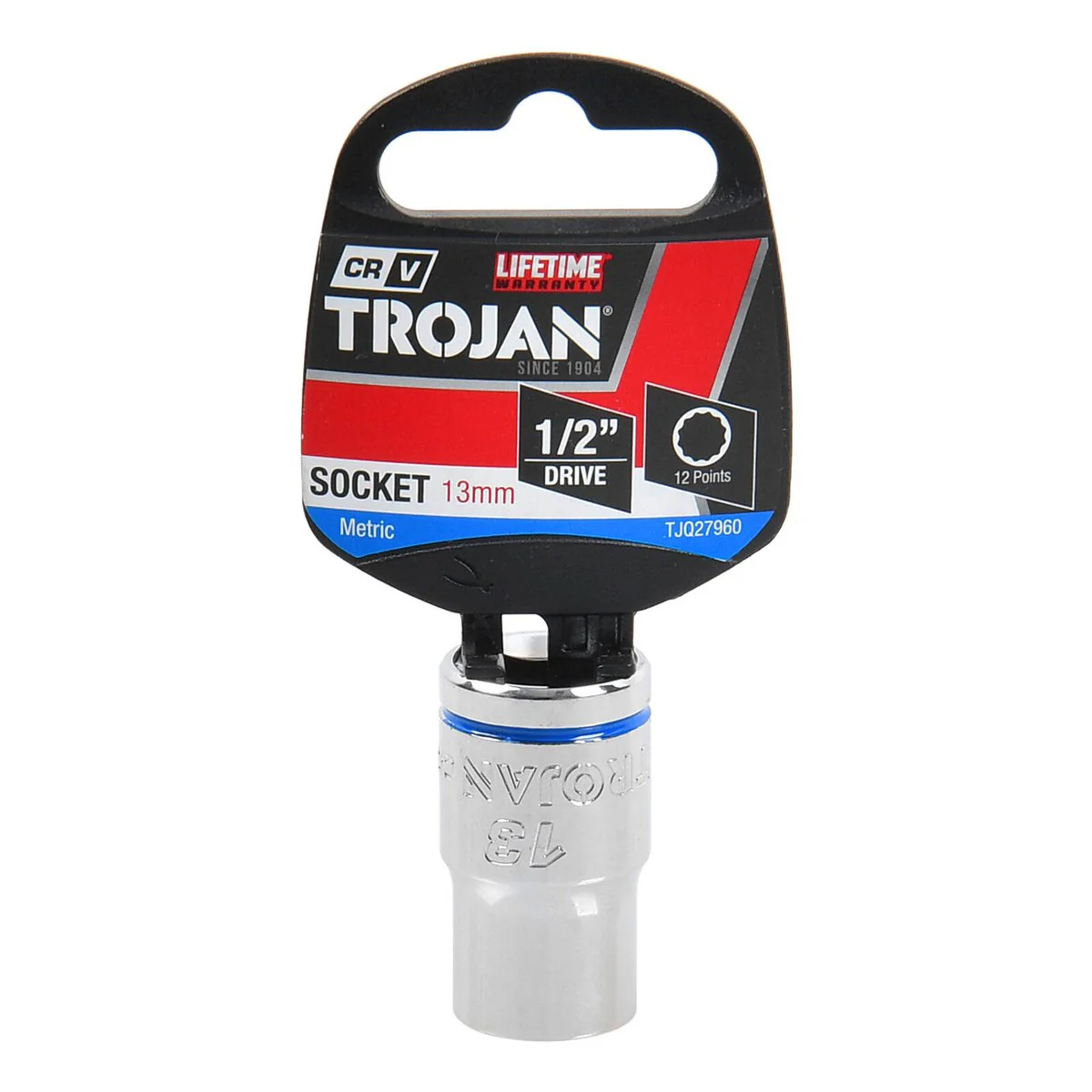 Trojan 13mm Socket 1/2" Drive - Polished Chrome Vanadium - Durable Design - Image 2