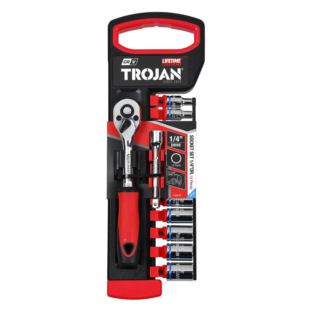 Trojan 14 Piece Socket Set 1/4" - Metric Chrome Vanadium - Lifetime Warranty - Image 3