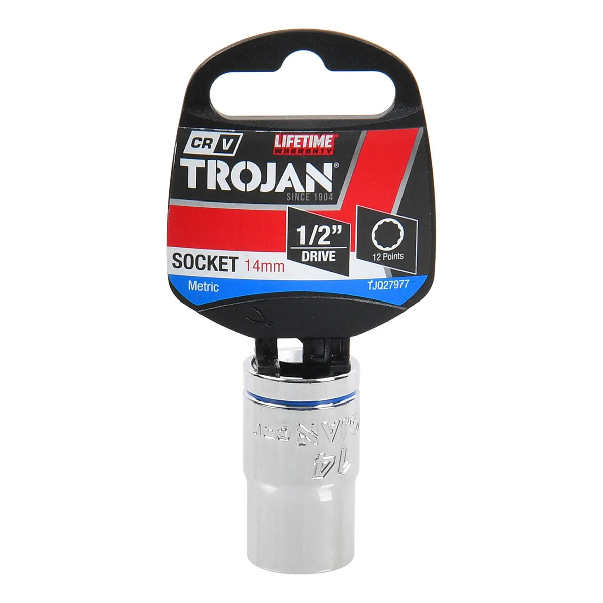 Trojan 14mm Socket 1/2" Drive - Chrome Vanadium - Durable - 12-Point Design - Image 2