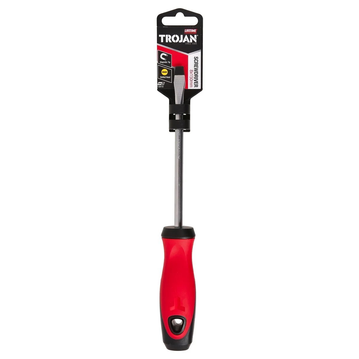 Trojan 150 x 8mm Screwdriver - Magnetic Tip - Chrome Vanadium Steel - Red/Black - Image 5