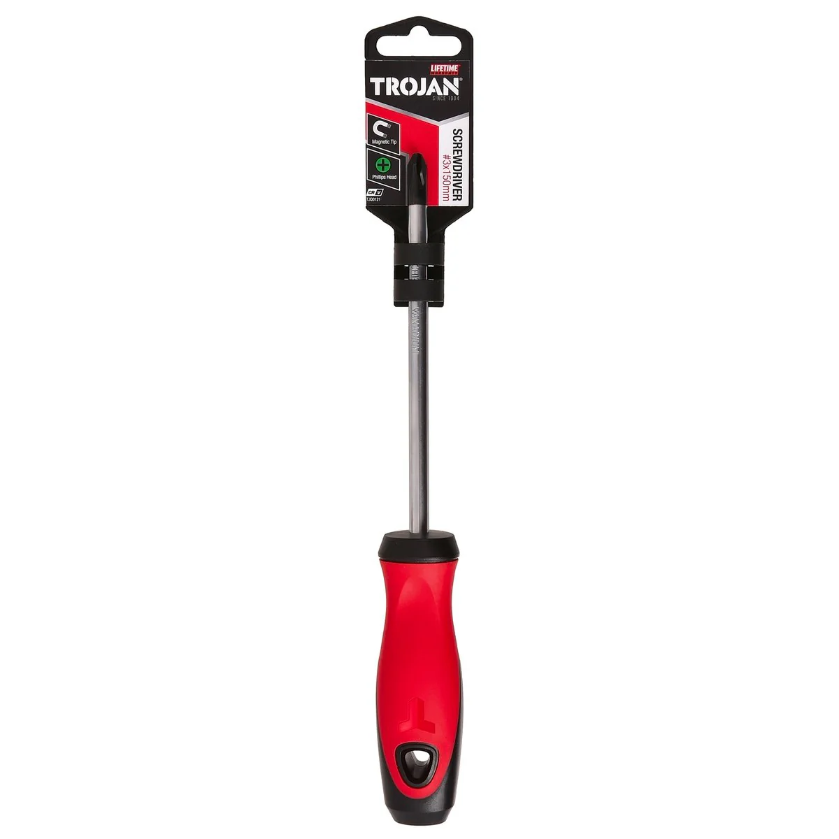 Trojan 150mm No 3 Phillips Screwdriver - Red and Black - Magnetic Tip - Image 5