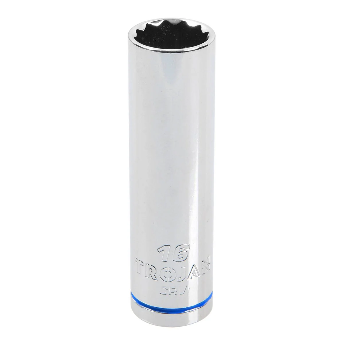 Trojan 16mm Deep Socket 1/2" Drive - Chrome Vanadium - Durable - 12-Point