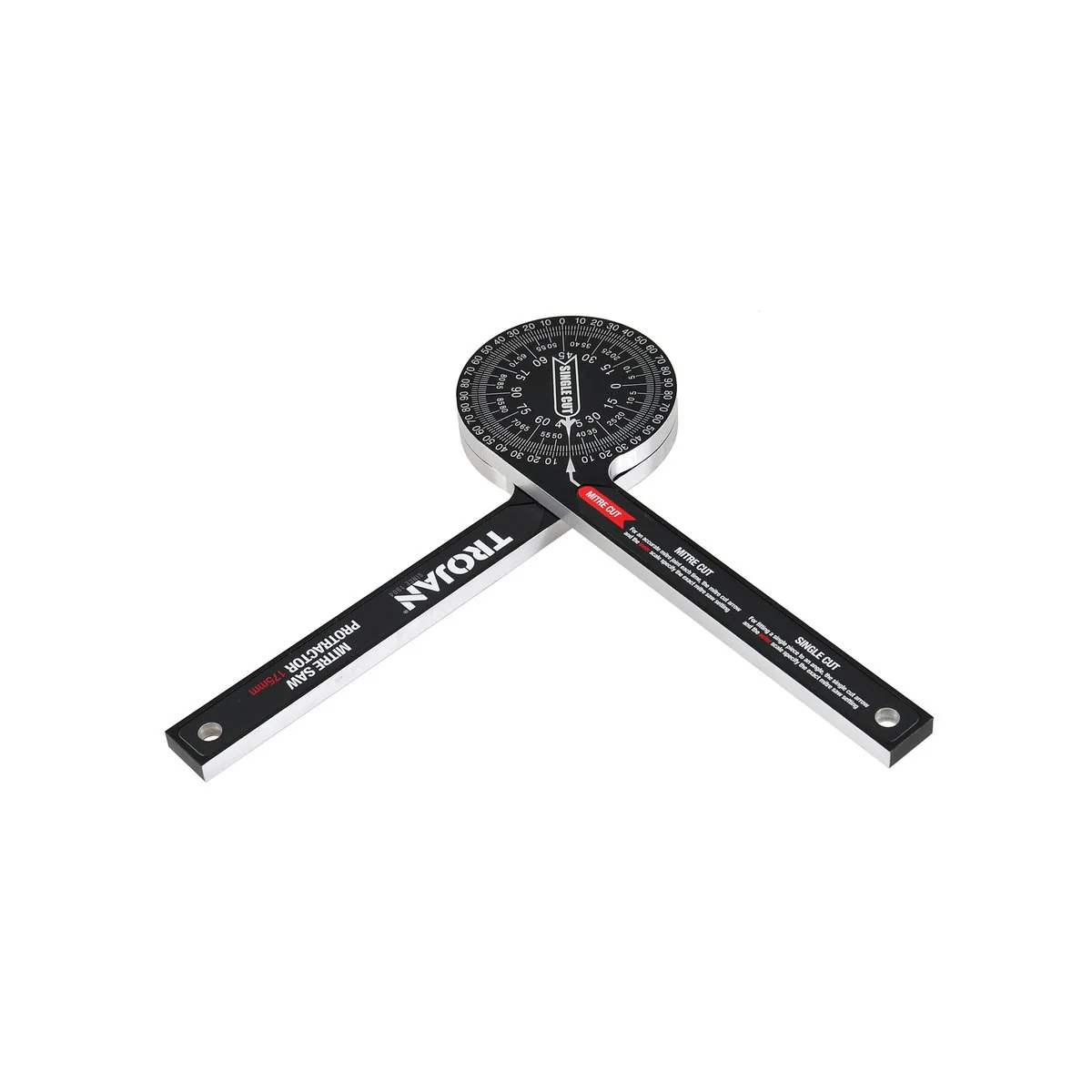 Trojan 175mm Mitre Saw Protractor - Accurate Cuts - Anodised Aluminium - Image 4