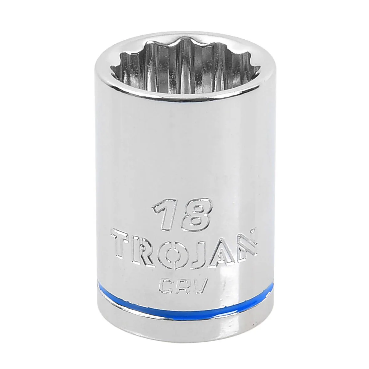 Trojan 18mm Socket 1/2" Drive - Chrome Vanadium - Durable - 12-Point Design