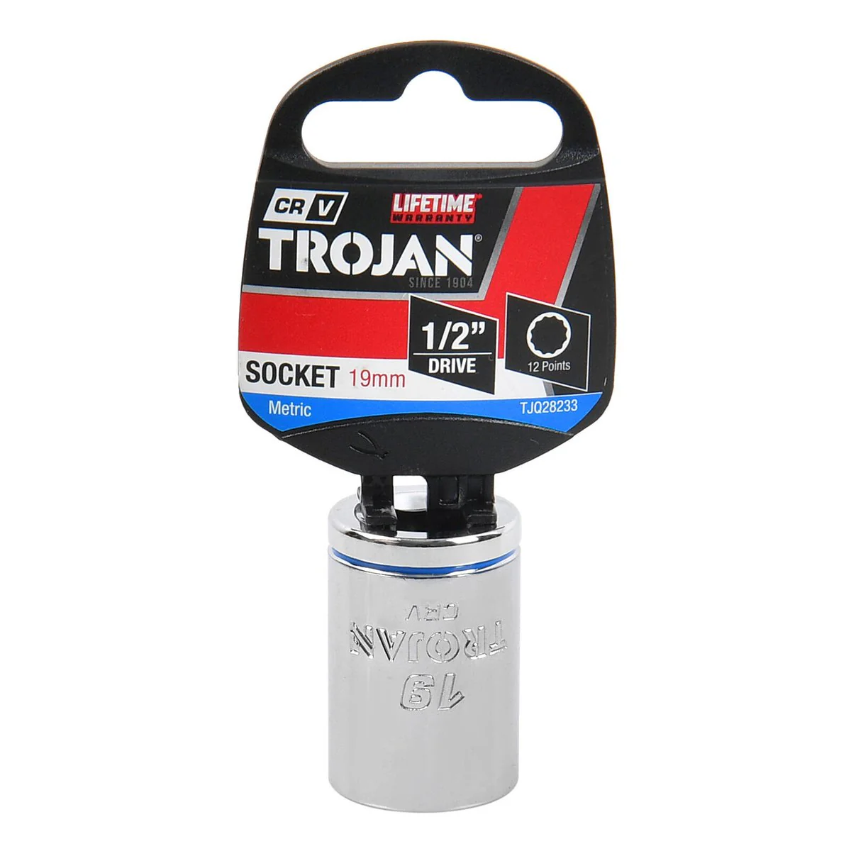 Trojan 19mm Socket 1/2 Drive - Polished Chrome Vanadium - Durable - 12-Point - Image 2