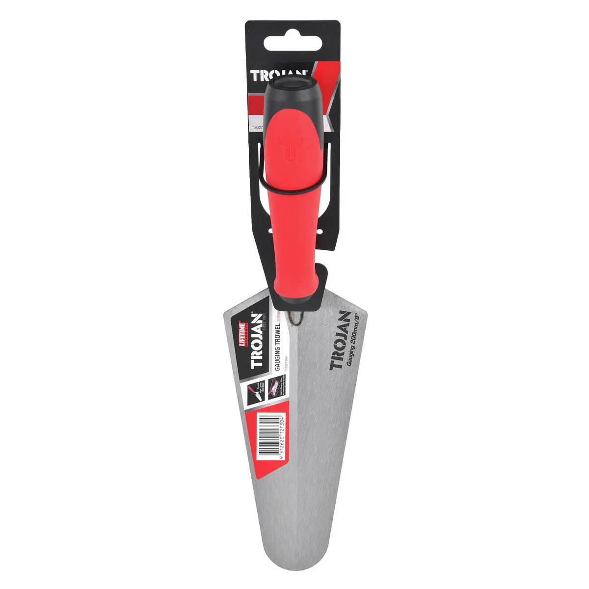 Trojan 200mm Gauging Trowel - High Carbon Steel - Ergonomic Grip - Durable - Image 3