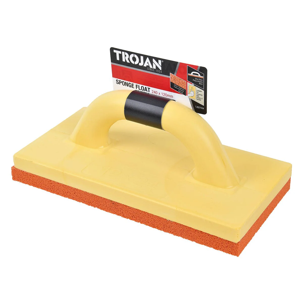 Trojan 240mm Sponge Plasterers Float - Durable Polyurethane Base - Lightweight